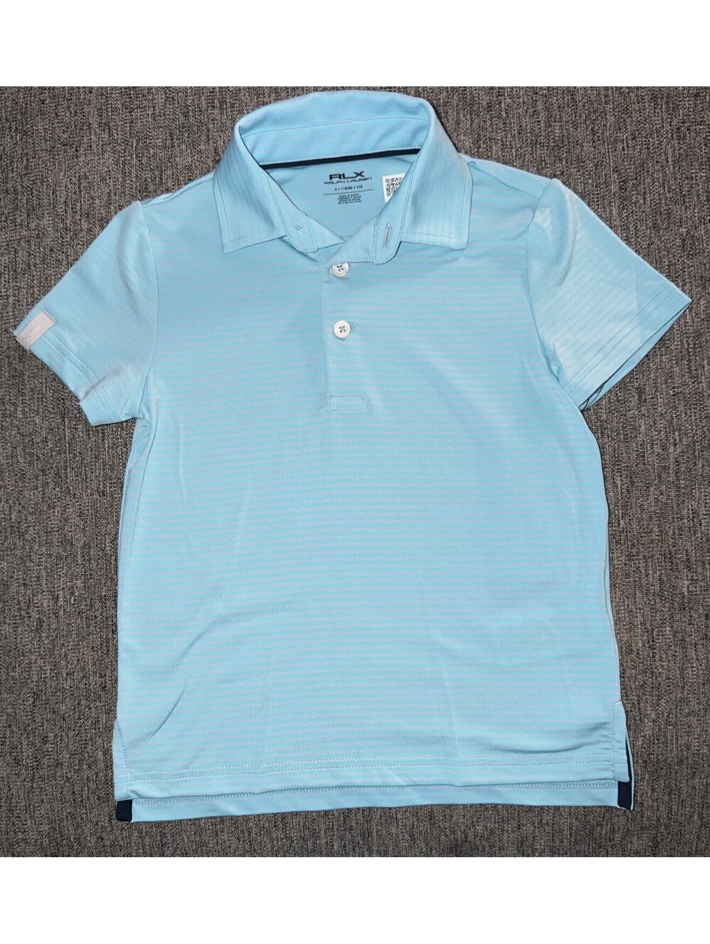 Ralph Lauren RLX Kids Golf Performance Polo Shirt Size 4 Green Multi Striped $65